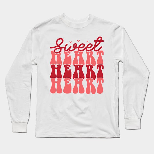 Sweet Heart Valentines Day Gift Long Sleeve T-Shirt by DivShot 